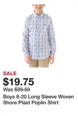 Belk Boys 8-20 Long Sleeve Woven Shore Plaid Poplin Shirt offer