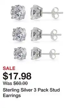 Belk Sterling Silver 3 Pack Stud Earrings offer