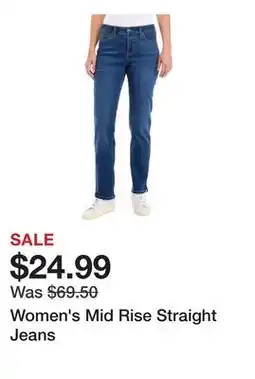 Belk Women's Mid Rise Straight Jeans offer