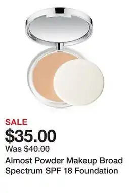 Belk Almost Powder Makeup Broad Spectrum SPF 18 Foundation offer