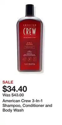 Ulta Beauty American Crew 3-In-1 Shampoo, Conditioner and Body Wash offer