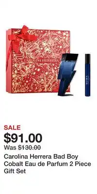 Ulta Beauty Carolina Herrera Bad Boy Cobalt Eau de Parfum 2 Piece Gift Set offer
