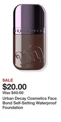 Ulta Beauty Urban Decay Cosmetics Face Bond Self-Setting Waterproof Foundation offer