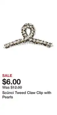 Ulta Beauty Scünci Tweed Claw Clip with Pearls offer