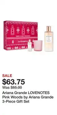 Ulta Beauty Ariana Grande LOVENOTES Pink Woods by Ariana Grande 3-Piece Gift Set offer