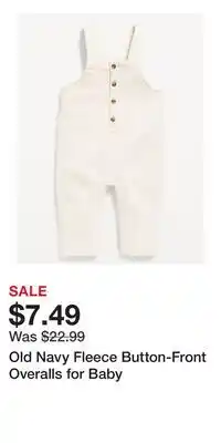 Old Navy Old Navy Fleece Button-Front Overalls for Baby offer