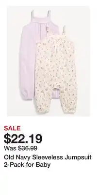 Old Navy Old Navy Sleeveless Jumpsuit 2-Pack for Baby offer