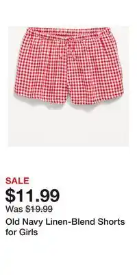Old Navy Old Navy Linen-Blend Shorts for Girls offer