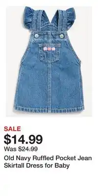Old Navy Old Navy Ruffled Pocket Jean Skirtall Dress for Baby offer