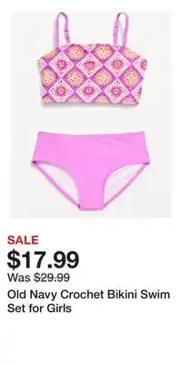 Old Navy Old Navy Crochet Bikini Swim Set for Girls offer