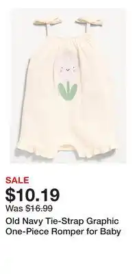 Old Navy Old Navy Tie-Strap Graphic One-Piece Romper for Baby offer