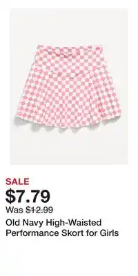 Old Navy Old Navy High-Waisted Performance Skort for Girls offer