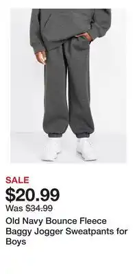 Old Navy Old Navy Bounce Fleece Baggy Jogger Sweatpants for Boys offer