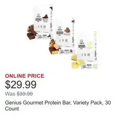 Costco Genius Gourmet Protein Bar, Variety Pack, 30 Count offer