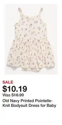 Old Navy Old Navy Printed Pointelle-Knit Bodysuit Dress for Baby offer