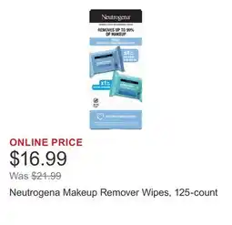 Costco Neutrogena Makeup Remover Wipes, 125-count offer