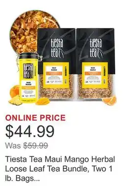 Costco Tiesta Tea Maui Mango Herbal Loose Leaf Tea Bundle, Two 1 lb. Bags & 5.5 oz Tin offer
