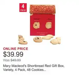 Costco Mary Macleod's Shortbread Red Gift Box, Variety, 4 Pack, 48 Cookies Total offer