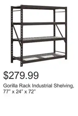 Costco Gorilla Rack Industrial Shelving, 77 x 24 x 72 offer