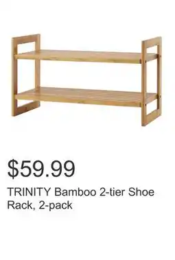 Costco TRINITY Bamboo 2-tier Shoe Rack, 2-pack offer