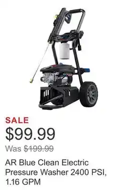Costco AR Blue Clean Electric Pressure Washer 2400 PSI, 1.16 GPM offer