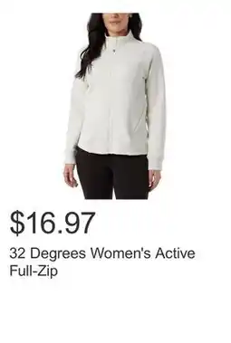 Costco 32 Degrees Women's Active Full-Zip offer