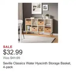 Costco Seville Classics Water Hyacinth Storage Basket, 4-pack offer