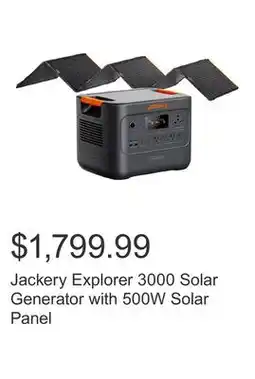 Costco Jackery Explorer 3000 Solar Generator with 500W Solar Panel offer