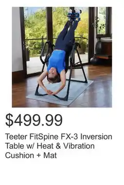Costco Teeter FitSpine FX-3 Inversion Table w/ Heat & Vibration Cushion + Mat offer