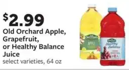 Fareway Old Orchard Apple, Grapefruit, or Healthy Balance Juice offer