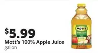 Fareway Mott's 100% Apple Juice offer