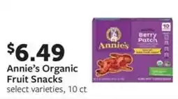 Fareway Annie's Organic Fruit Snacks offer