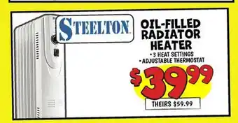 Ollie's STEELTON OIL-FILLED RADIATOR HEATER offer