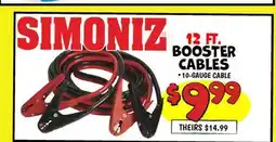 Ollie's SIMONIZ 12 FT. BOOSTER CABLES offer