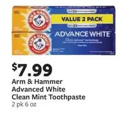 Fareway Arm & Hammer Advanced White Clean Mint Toothpaste offer