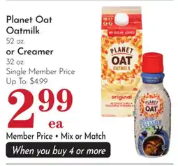 Pavilions Planet Oat Oatmilk 52 oz. or Creamer 32 oz offer