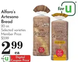 Pavilions Alfaro's Artesano Bread offer