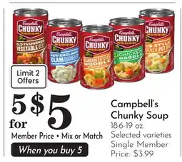 Pavilions Campbell's Chunky Soup offer