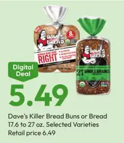 Stater Bros Dave's Killer Bread Buns or Bread offer