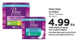 Food 4 Less Poise Pads or Liners offer