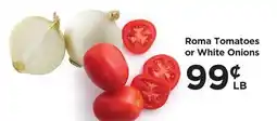 Food 4 Less Roma Tomatoes or White Onions offer