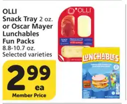 Vons OLLI Snack Tray 2 oz. or Oscar Mayer Lunchables Fun Packs 8.8-10.7 oz offer
