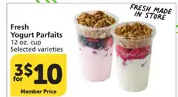 Vons Fresh Yogurt Parfaits offer