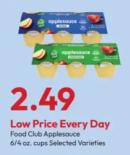 Stater Bros Food Club Applesauce offer