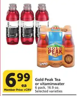 Vons Gold Peak Tea or vitaminwater offer