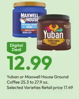 Stater Bros Yuban or Maxwell House Ground Coffee offer