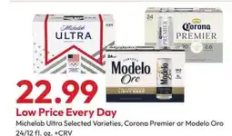 Stater Bros Michelob Ultra, Corona Premier or Modelo Oro offer