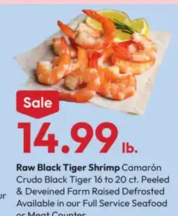 Stater Bros Raw Black Tiger Shrimp offer