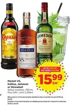 Food 4 Less Martell VS, Kahlua, Jameson or Skrewball offer
