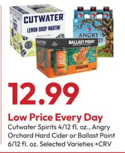 Stater Bros Cutwater Spirits 4/12 fl. oz., Angry Orchard Hard Cider or Ballast Point 6/12 fl. oz offer